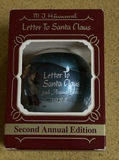 Vtg New MJ Hummel Goebel Christmas ornament 1984 Letter to Santa Claus