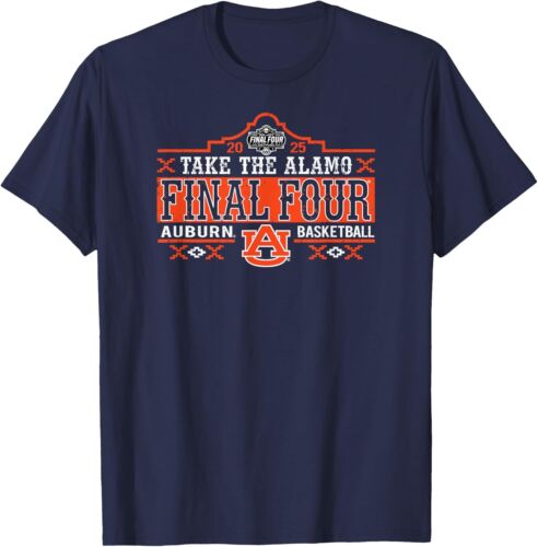 Auburn Tigers Final Four 2025 Men's Basketball Alamo Navy T-Shirt Hoodie