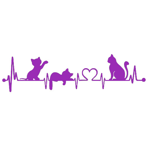 Heart Beat Cat sticker VINYL DECAL Kitty Kitten Felis Catus Felidae Calico Tabby - Picture 8 of 12