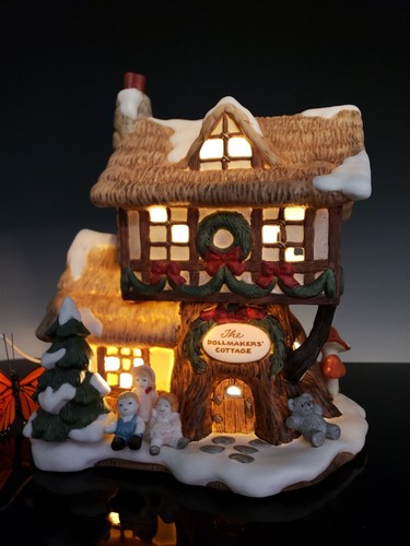 FITZ & FLOYD Holiday Hamlet DOLLMAKERS COTTAGE Enchanted Forrest, 1993 Boxed - Picture 15 of 24