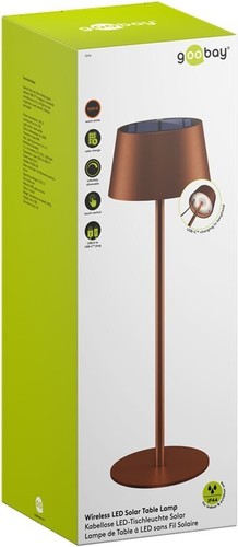 Kabellose LED-Tischleuchte Solar,  Bronze, Tischlampe, Lithium-Akku - Bild 1 von 5