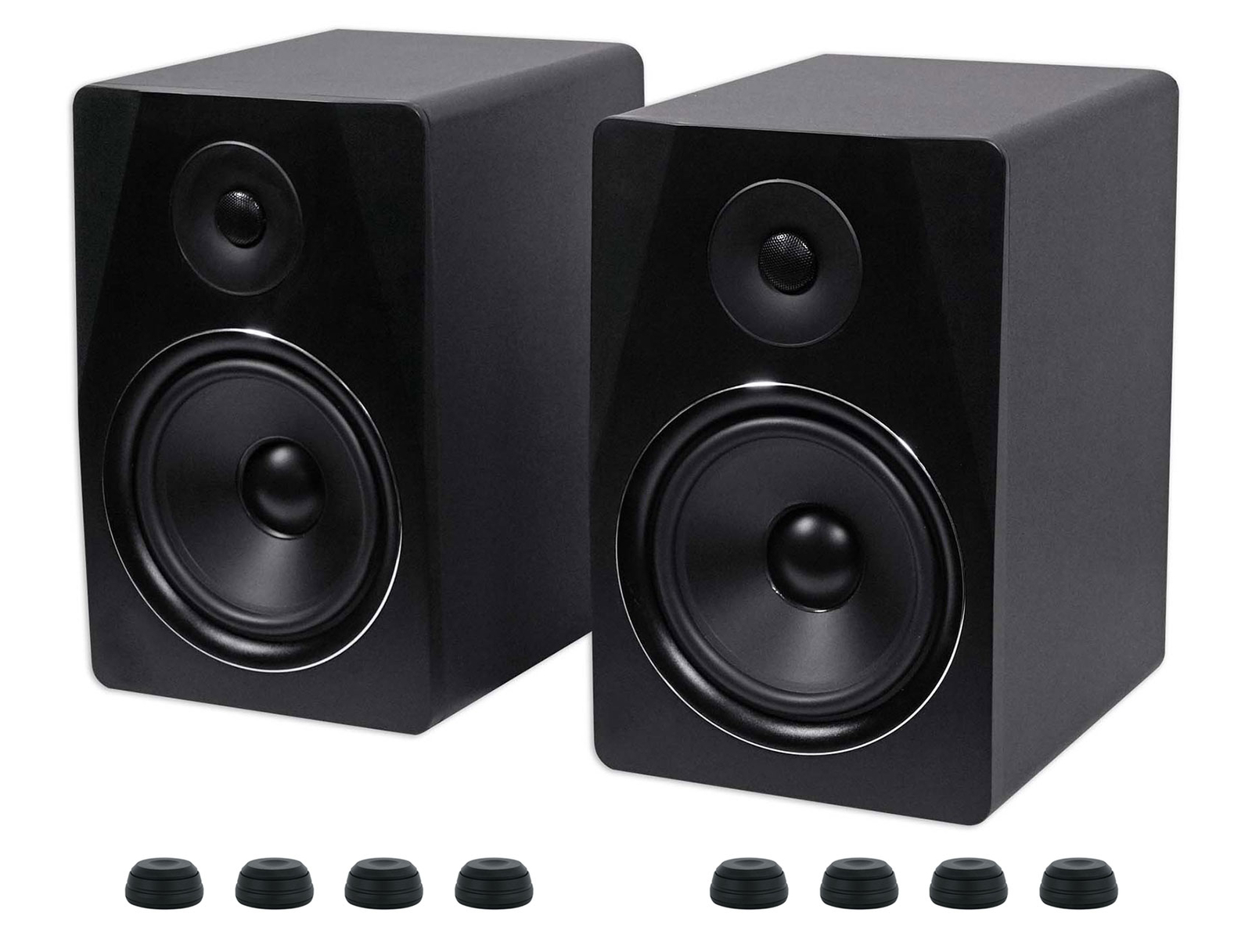 (2) Rockville APM8B - 8 студийных мониторов с питанием от USB мощностью 500 Вт + Изолирующие накладки на ножки