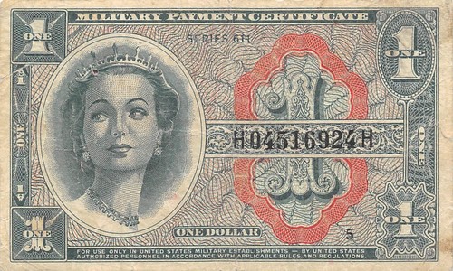 USA / MPC $1 1961 Series 611 Plate # 5 Circulated Banknote Z6