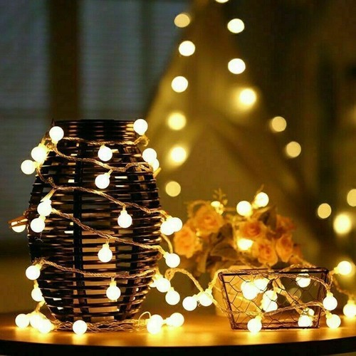 Battery/USB LED Globe Bulb Ball Fairy String Lights Garden Waterproof 3M/10M - Picture 6 of 19