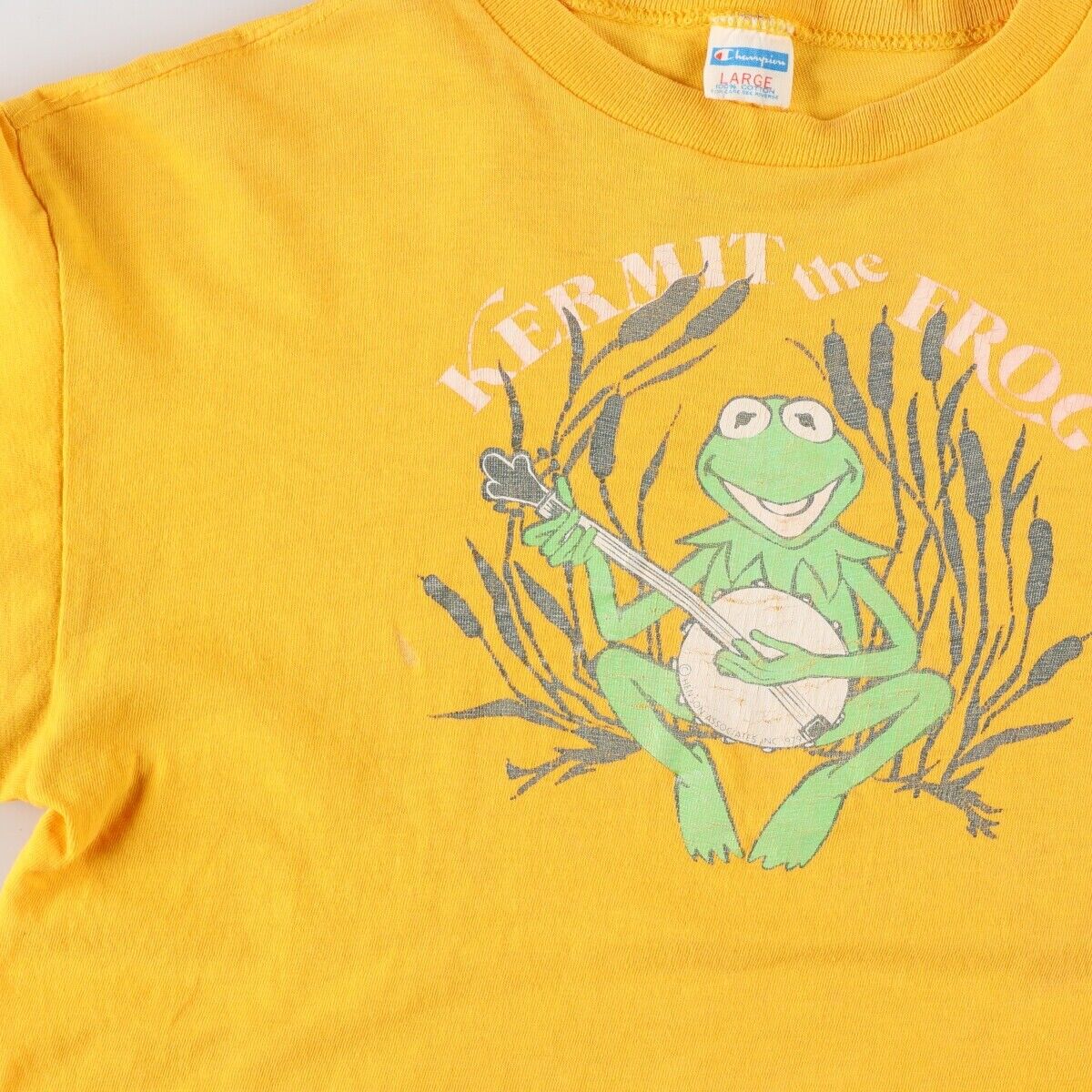 70'S Champion Bartag Kermit Character Print T-Shirt Made in 70'S Champion Bartag Kermit Character Print T-Shirt Made in