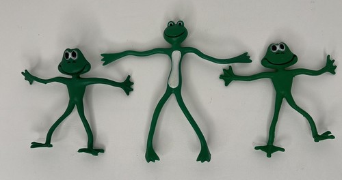 Grüne biegsame Frösche 3 Stück biegsam verdrahtet Vintage 2-4” - 1-6” - Bild 1 von 8