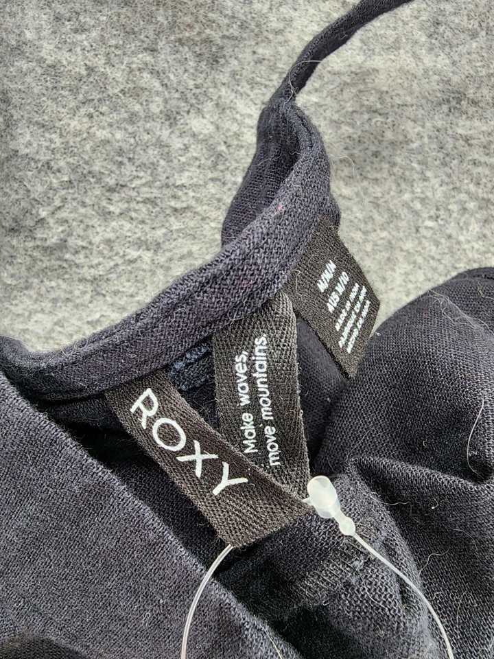 Mono Roxy para mujer mediano un día a la vez mezcla de lino negro Foto 3 de 4