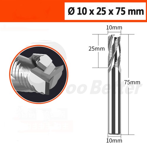Ø 3-18mm Solid Carbide Roughing End Mill 3-Flute Spiral Router Bit For Aluminum - Picture 22 of 27