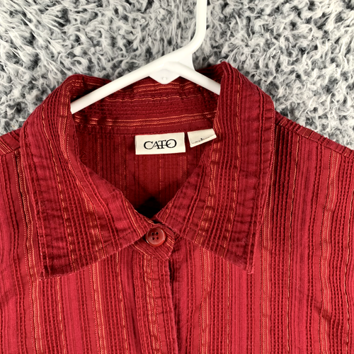 Cato raised striped Blouse Womens Large Red casual Boho everyday basic - Picture 2 of 13