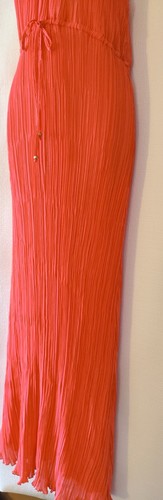 SEAFOLLY Australia Women's Coral Orange Maxi Evening Dress Keyhole Back Size XL - Picture 4 of 8