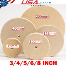 3/4/5/6/8 Inch Wool Felt Polishing Wheel Buffing Pad For 3/8" Metal Arbor HOT