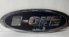 E-One Manufacturer LARGE Metal Oval Emblem Fire Resuce Trucks Pumpers Aerial