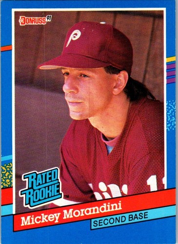 1991 Donruss - Rated Rookie Mickey Morandini #44 White Pattern Top Left - Picture 1 of 2