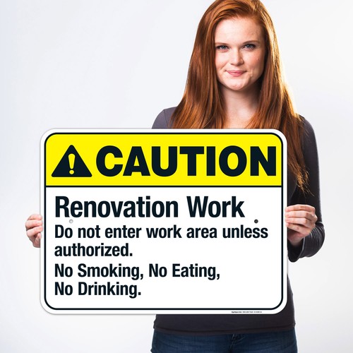 Renovation Work Do Not Enter Work Area Sign, ANSI Caution Sign, (SI-5408) - 第 41/87 張圖片
