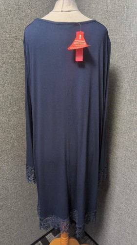 So Fabulous Crochet Trim Trapeze Tunic Dress Navy UK 24 LN141 GG 08 - Picture 4 of 5