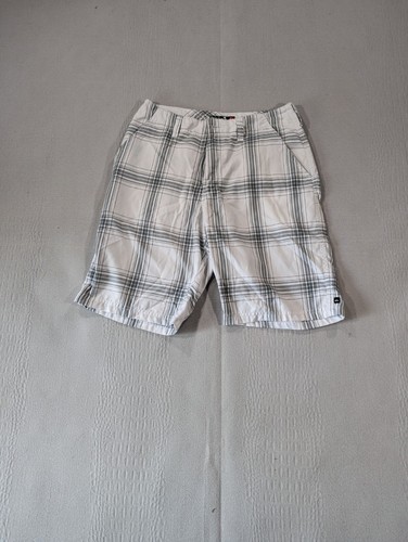 Quiksilver Board Shorts Men's Size 30 Blue Plaid Trunks Surf RN 114199