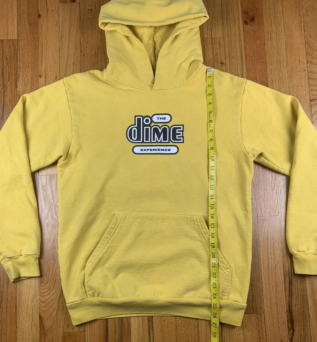 Dime Yellow Logo Hoodie Size Small Made In USA