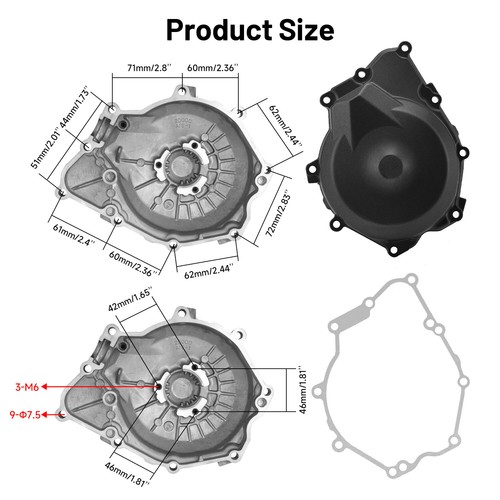 Cubierta del estator de arranque del cárter del motor para Yamaha YZFR6 2006-2024 2021 2022 2023 - Imagen 5 de 17