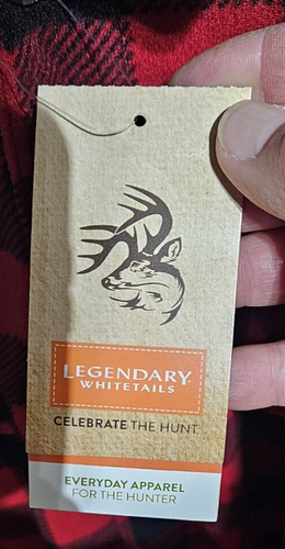 Camisa polar Legendary Whitetails Navigator XL roja negra a cuadros búfalo nueva con etiquetas - Imagen 7 de 9