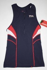Mens TYR Carbon Mens Tri Tank Black//Red S