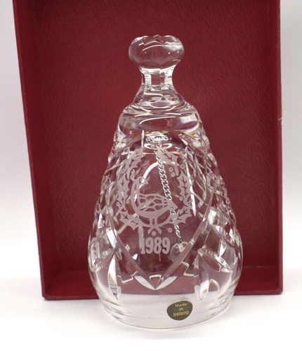 Waterford Irlanda Crystal Bell Holiday Natale inciso 1989 in scatola - Foto 3 di 3