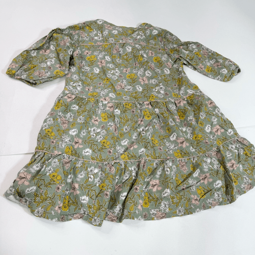 Cynthia Rowley Top Womens Large Green Tunic Floral Tiered Linen Cottagecore - Picture 9 of 9