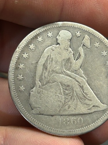 1860 O New Orleans Liberty Seated Silver Dollar USA Typ Münze 515.000 geprägt - Bild 7 von 7