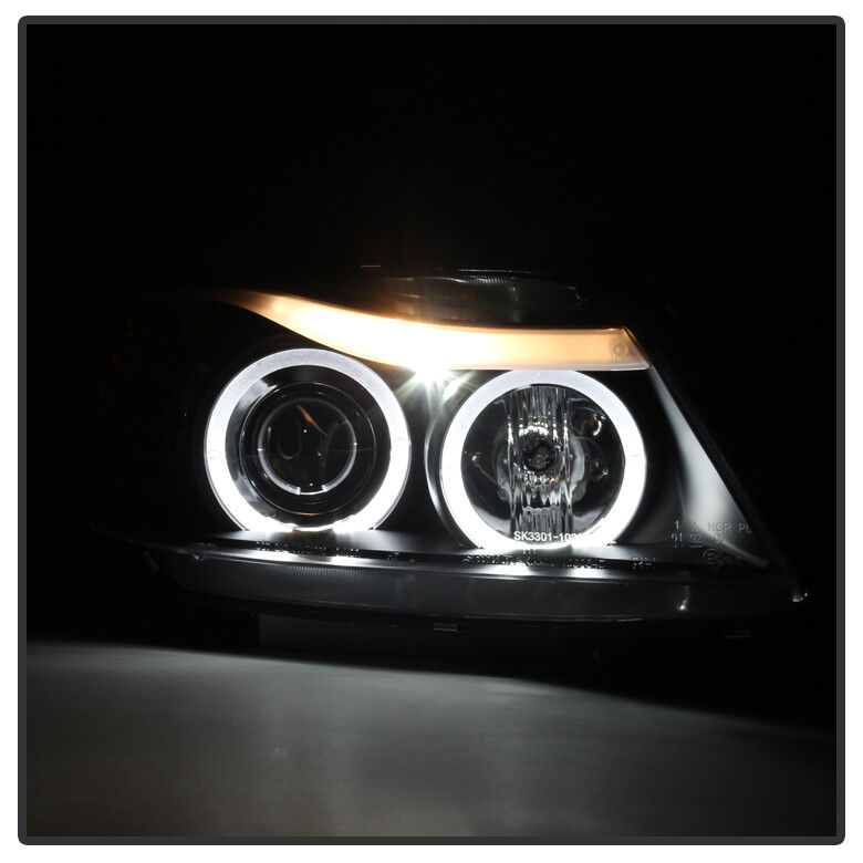 Blk 2006 2007 2008 BMW E90 3-Series Sedan LED Eye Lid Halo Projector  Headlights 887769622984 eBay