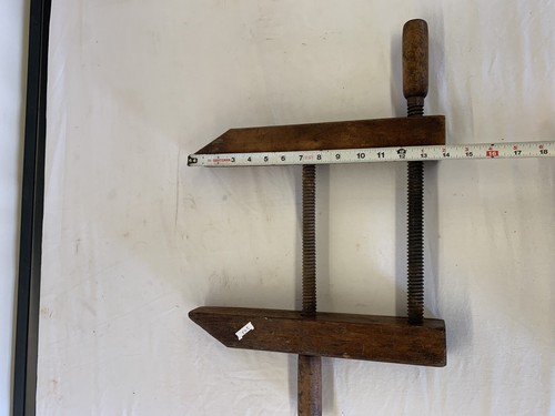 Vintage Wooden Hand Screw Parallel Jaw Clamp - Good Crisp Threads Inside And Out - Picture 8 of 11