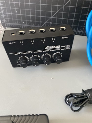 MICROAMP HA400 Headphone Amp With Cable & Jacks Parts Or Repair - Free Shipping - Picture 8 of 14