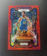 2023-24 PANINI PRIZM ANDREW WIGGINS RED SPARKLE GS WARRIORS #83