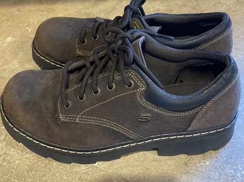 Oxford donna Skechers taglia 10 marrone scuro, SN45120, pelle, lacci, ottimo - Foto 4 di 7