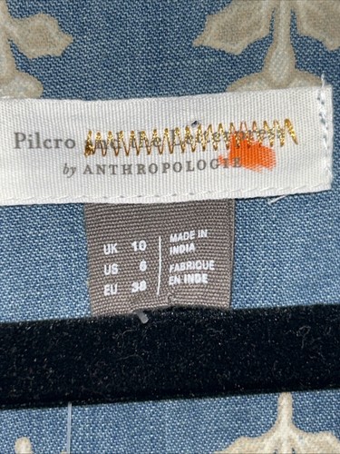 Neu mit Etikett Anthropologie Pilcro Woodblock Floral Chambray Jeanskleid Gr. 6 Western Boho - Bild 4 von 15