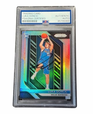LUKA DONCIC Signed Card Panini Prizm Silver Rookie Auto Lakers 