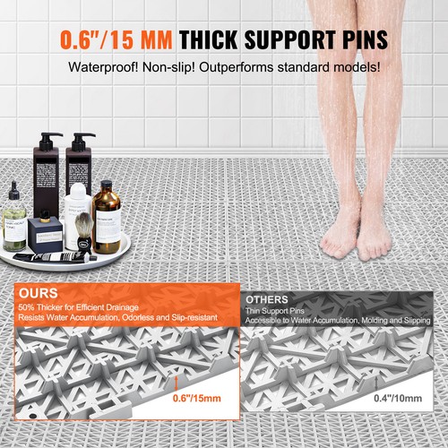 Interlocking Drainage Floor Mat 12" x 12" PVC Non-Slip Floor Tiles 50 Pack - Picture 2 of 12