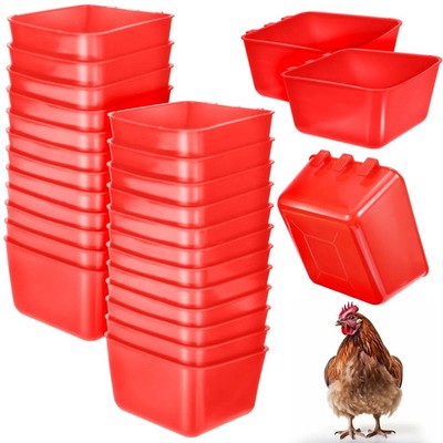 Comedero/bebedero colgante para jaula de conejos, 16 oz, para pollos y gallinas