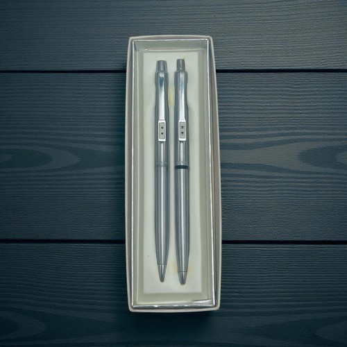 Vintage Paper Mate Double Heart Chrom Stift & Bleistift Set in Original Box USA - Bild 1 von 7