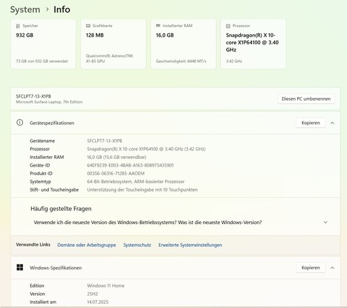 Microsoft Surface Laptop 7 13,8" 16GB 1TB SSD 2036 Snapdragon X1 WIE NEU - Bild 14 von 21