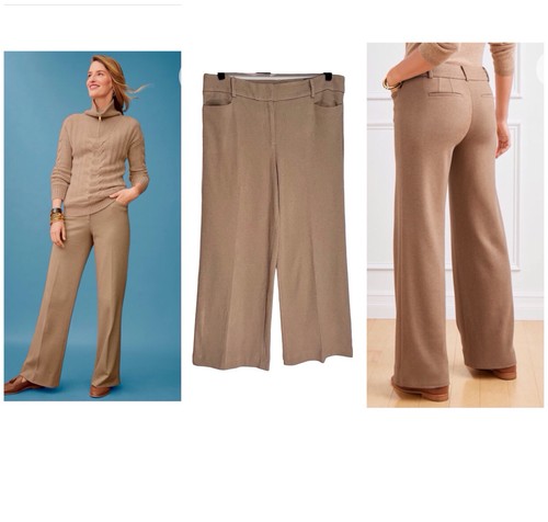 Talbots moderne Strickhose weites Bein hoher Bund camel hellbraun Damen 16 neu mit Etikett Büro - Bild 2 von 7