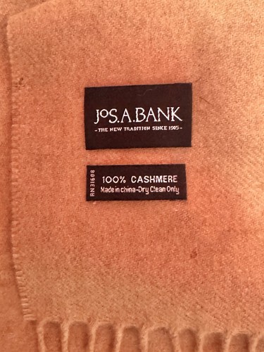 Jos A Bank 100 % Kaschmir Schal hellbraun/camel solide Fransen neu mit Etikett Winter Luxus $ 130 - Bild 3 von 3