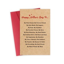 Sweet Mother's Day Card for mom from Daughter Son with Envelope, Happy Mother...