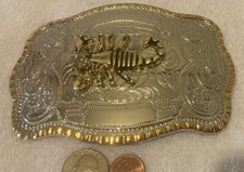 Vintage Metal Belt Buckle, Big Heavy Duty Size, Scorpion, Nice Western Design