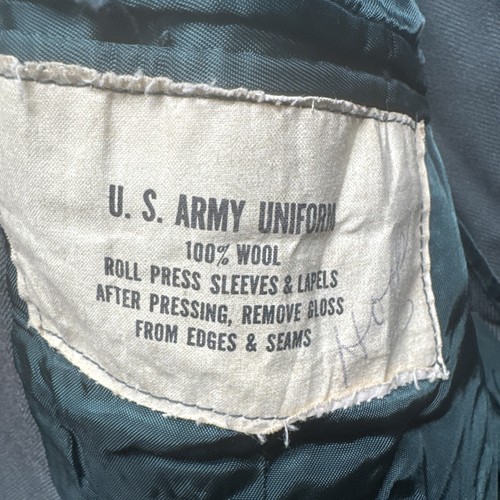 US Army Class A Dress Uniform Jacket 46R Vietnam Era Green Military 100% Wool - Picture 9 of 14