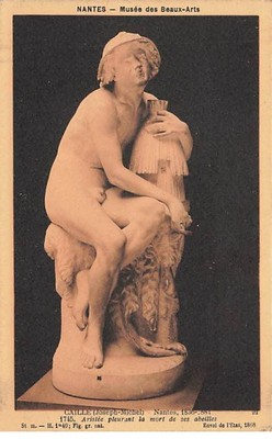 Nude - Sculpture - Joseph Michel Caille - Aristeus mourning the death of her bees