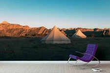3D Mountain Field Tent Landscape Wall Murals Wallpaper Murals Wall Sticker