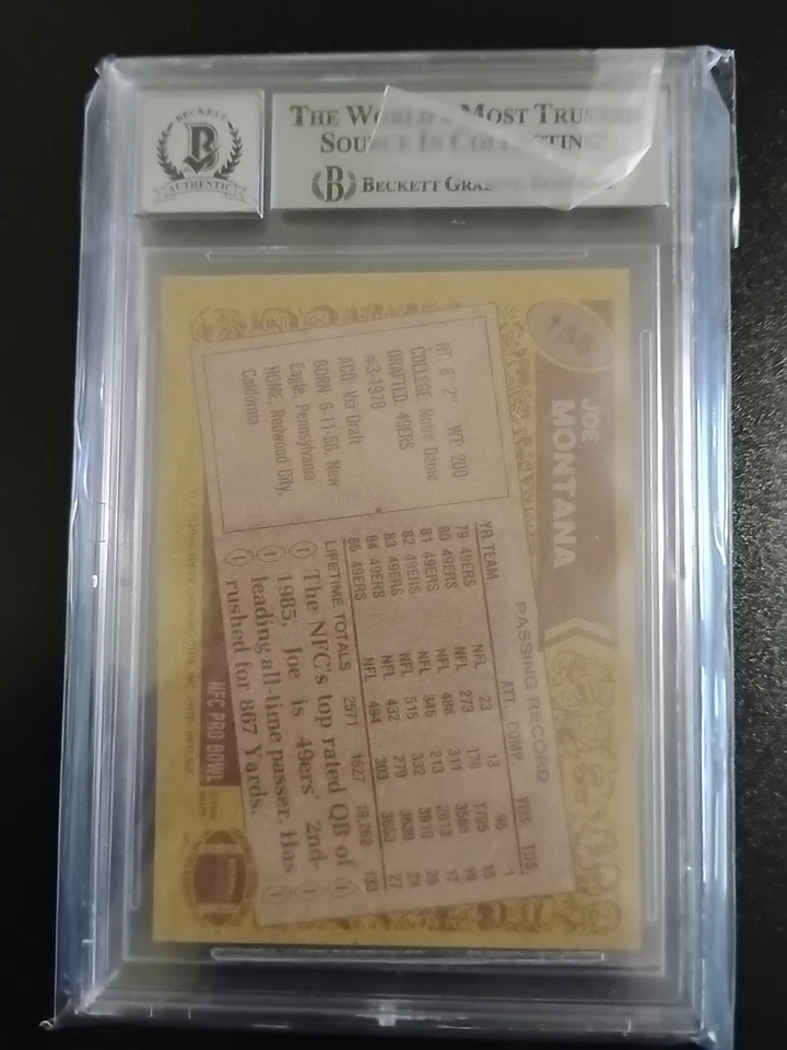 Joe Montana Signed 1986 Topps Football #156 - San Francisco 49ers, BAS 10 Auto - Image 3 of 4