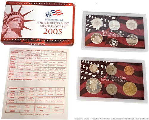 2005-S United States Mint Silver Proof 10 Coin Set