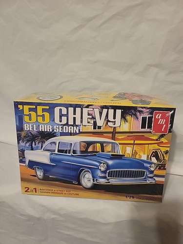 AMT 1955 Chevy Bel Air Limousine Plastik Modellauto Bausatz AMT1119M neu versiegelt BD
