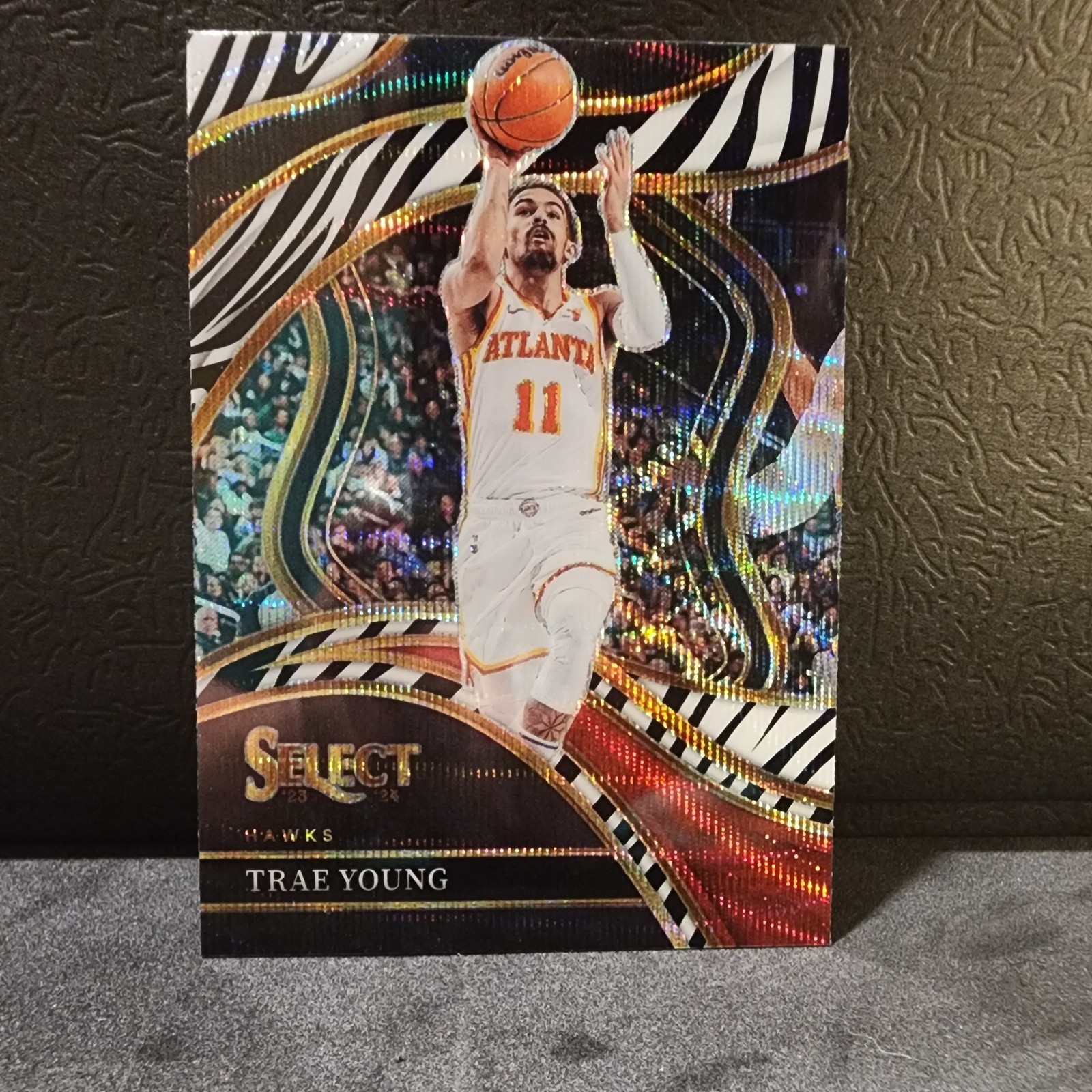 2023-24 Panini Select - Courtside Trae Young #243 Zebra Prizm