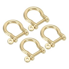 D-Ring Shackle, 4pcs 15mm Inner Width Solid Brass Screw Small Bow Shackles